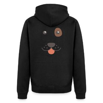 Hund Lustige Bloodhound - Unisex Premium Bio Zip Hoodie - Schwarz - Hinten - Nico (187cm)