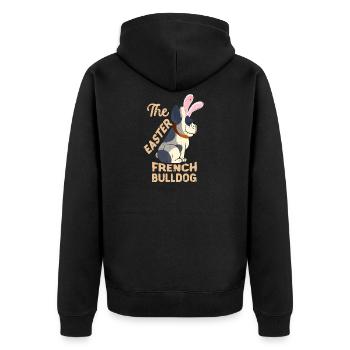French Bulldog Easter Toddlers Dogs Kids Vintage - Unisex Premium Organic Zip Hoodie - black - Back - Nico (187cm)