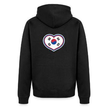 Korea South Korean Heart gift Christmas kids trave - Unisex Premium Bio Zip Hoodie - Schwarz - Hinten - Nico (187cm)