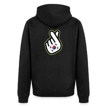 Corée du Nord Corée du Sud Drapeau Corée Asie - Veste à capuche bio Premium Unisexe - noir - Dos - Nico (187cm)