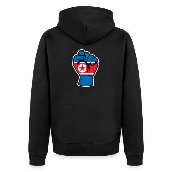 Cadeau de combat nord-coréen cadeau de Noël - Veste à capuche bio Premium Unisexe - noir - Dos - Nico (187cm)