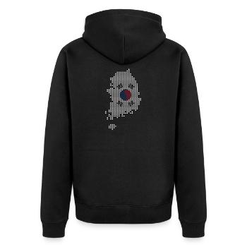 Nordkorea Südkorea Asien Flagge Fahne - Unisex Premium Bio Zip Hoodie - Schwarz - Hinten - Nico (187cm)