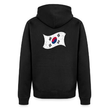Corée du Nord Corée du Sud Drapeau Corée Asie - Veste à capuche bio Premium Unisexe - noir - Dos - Nico (187cm)