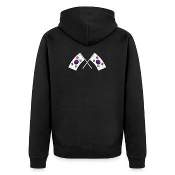 Nordkorea Südkorea Asien Fahne Korea - Unisex Premium Bio Zip Hoodie - Schwarz - Hinten - Nico (187cm)