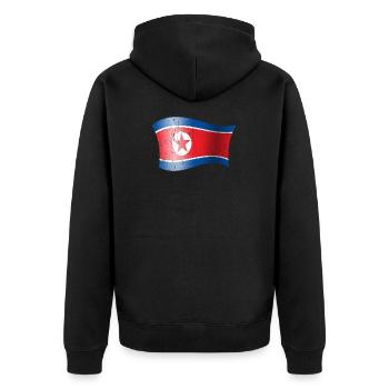 Nordkorea Südkorea Flagge Geschenk Asien - Unisex Premium Bio Zip Hoodie - Schwarz - Hinten - Nico (187cm)