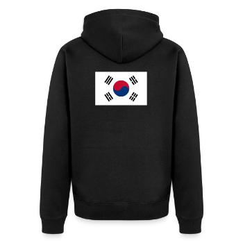 Nordkorea Südkorea Flagge Geschenk Korea - Unisex Premium Bio Zip Hoodie - Schwarz - Hinten - Nico (187cm)