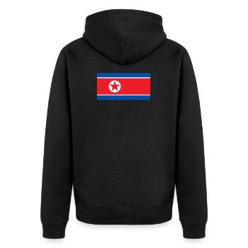 Nordkorea Südkorea Flagge Fahne Geschenk - Unisex Premium Bio Zip Hoodie - Schwarz - Hinten - Nico (187cm)