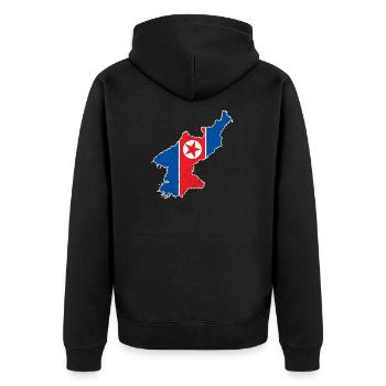 Nordkorea Südkorea Fahne Korea Asien - Unisex Premium Bio Zip Hoodie - Schwarz - Hinten - Nico (187cm)