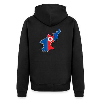 Nordkorea Südkorea Fahne Korea Geschenk - Unisex Premium Bio Zip Hoodie - Schwarz - Hinten - Nico (187cm)