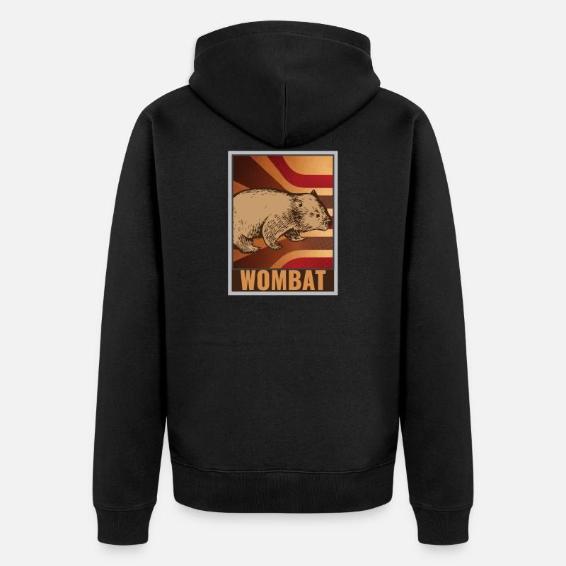 Affiche rétro Wombat - Veste à capuche bio Premium Unisexe - noir