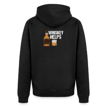 Le whisky aide - l'alcool - Veste à capuche bio Premium Unisexe - noir - Dos - Nico (187cm)