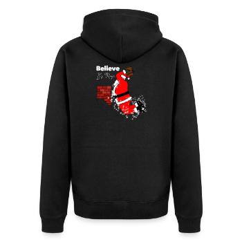 Santa Claus basketball gift dunking - Unisex Premium Organic Zip Hoodie - black - Back - Nico (187cm)