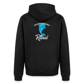 Dolphin Lover Ruhestand Tier lustig im Ruhestand - Unisex Premium Bio Zip Hoodie - Schwarz - Hinten - Nico (187cm)