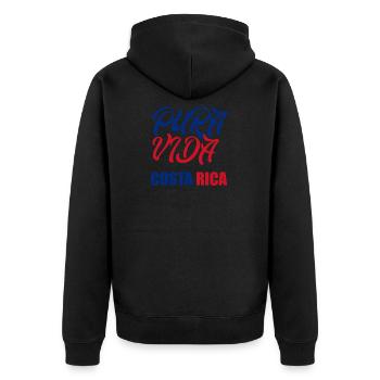 Pura Vida Costa Rica Geschenk Souvenir Ticos und Ticas - Unisex Premium Bio Zip Hoodie - Schwarz - Hinten - Nico (187cm)
