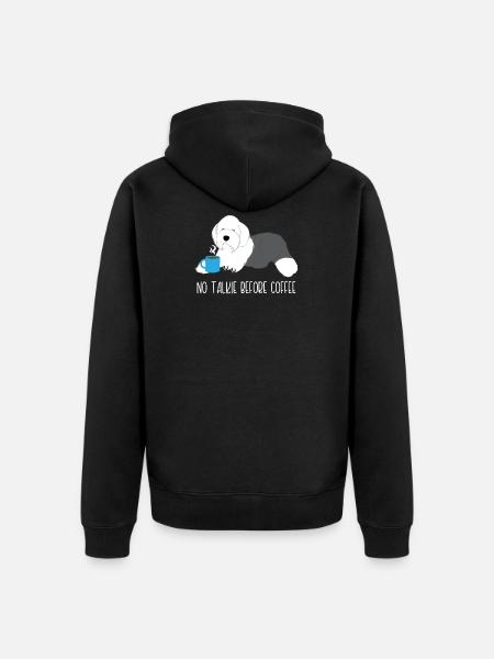 Bobtail - Morgenmuffel - Kaffee - Geschenk - Unisex Premium Bio Zip Hoodie - Schwarz