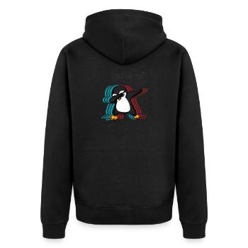 Dabbing penguin gift - Unisex Premium Organic Zip Hoodie - black - Back - Nico (187cm)