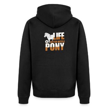 poney - Veste à capuche bio Premium Unisexe - noir - Dos - Nico (187cm)
