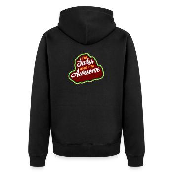 I am Swiss gift saying Christmas - Unisex Premium Organic Zip Hoodie - black - Back - Nico (187cm)