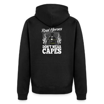 Pompier cadeau - Veste à capuche bio Premium Unisexe - noir - Dos - Nico (187cm)