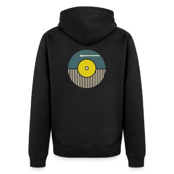 Record gift kult hifi retro - Unisex Premium Organic Zip Hoodie - black - Back - Nico (187cm)