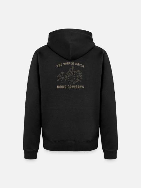 Cowboy - Unisex Premium Bio Zip Hoodie - Schwarz