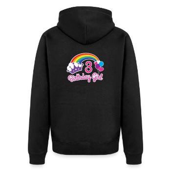 Chemise 3ème anniversaire Rainbow Princess pour fille - Veste à capuche bio Premium Unisexe - noir - Dos - Nico (187cm)