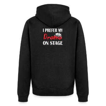 Drama Bühne Broadway Theater Show - Unisex Premium Bio Zip Hoodie - Schwarz - Hinten - Nico (187cm)