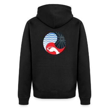 Triathlon - Unisex Premium Bio Zip Hoodie - Schwarz - Hinten - Nico (187cm)