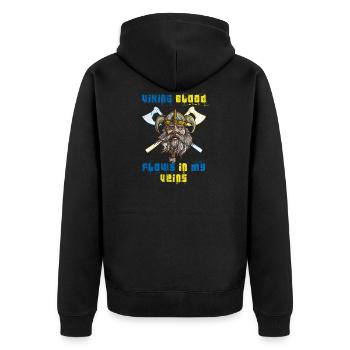 Viking Suédois Suédois cadeau de sang vikings - Veste à capuche bio Premium Unisexe - noir - Dos - Nico (187cm)