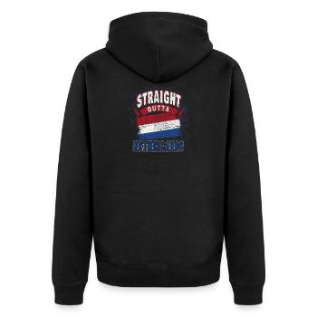 Pays-Bas Drapeau néerlandais Cadeau Hollande - Veste à capuche bio Premium Unisexe - noir - Dos - Nico (187cm)