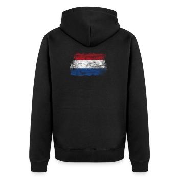 Pays-Bas Football Amsterdam Cadeau Drapeau - Veste à capuche bio Premium Unisexe - noir - Dos - Nico (187cm)