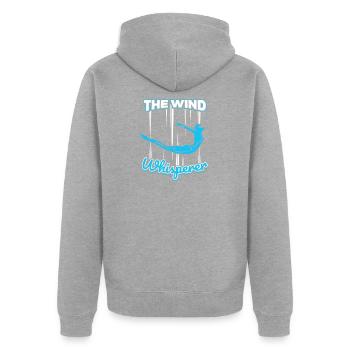 Vintage Funny Indoor Skydiving Gift for Skydivers - Unisex Premium Organic Zip Hoodie - heather grey - Back - Nico (187cm)