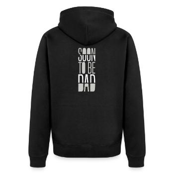 Bald ein Papa Geschenk Weihnachten Schwanger - Unisex Premium Bio Zip Hoodie - Schwarz - Hinten - Nico (187cm)