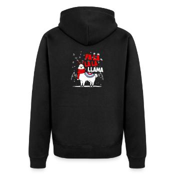 Cadeau de Noël Falalalala Llama - Veste à capuche bio Premium Unisexe - noir - Dos - Nico (187cm)