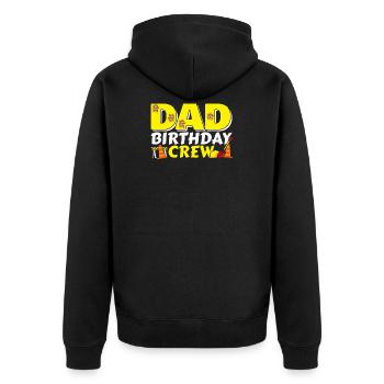 Dad Birthday Crew Vater Kindergeburtstag Geschenk - Unisex Premium Bio Zip Hoodie - Schwarz - Hinten - Nico (187cm)