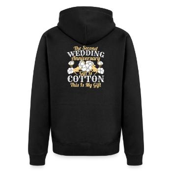 Zweiter Hochzeitstag Baumwolle Cotton Verheiratet - Unisex Premium Bio Zip Hoodie - Schwarz - Hinten - Nico (187cm)