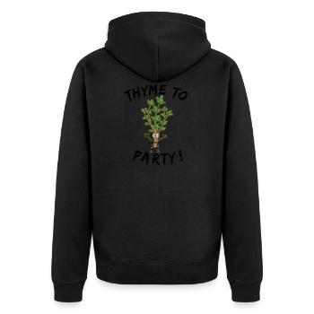 Thyme To Party Funny Thyme Funny Cook Cook - Unisex Premium Organic Zip Hoodie - black - Back - Nico (187cm)
