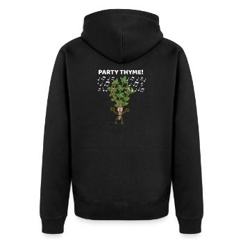 Thyme To Party Chef Funny Thyme Funny - Unisex Premium Organic Zip Hoodie - black - Back - Nico (187cm)