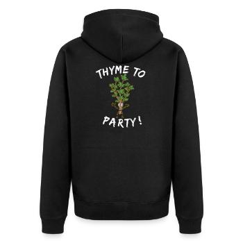 Thyme To Party Funny Thyme Cook Funny - Unisex Premium Organic Zip Hoodie - black - Back - Nico (187cm)