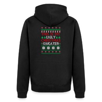 Christmas 2018 t-shirt Gift Santa - Unisex Premium Organic Zip Hoodie - black - Back - Nico (187cm)