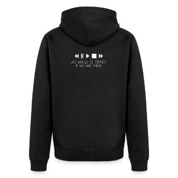 Gamer Gaming Nerd Computer - Unisex Premium Bio Zip Hoodie - Schwarz - Hinten - Nico (187cm)