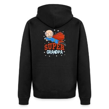 Super grand-père super-héros grand-père opi cadeau héros - Veste à capuche bio Premium Unisexe - noir - Dos - Nico (187cm)