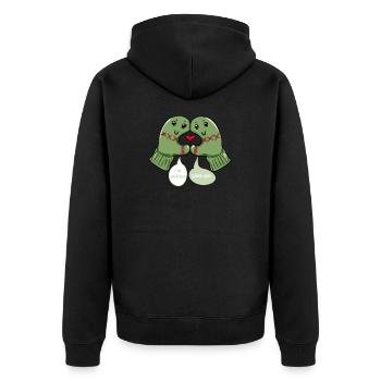 Handschuh Liebe Weihnachtsgeschenk Winter Weihnachtsgeschenke - Unisex Premium Bio Zip Hoodie - Schwarz - Hinten - Nico (187cm)
