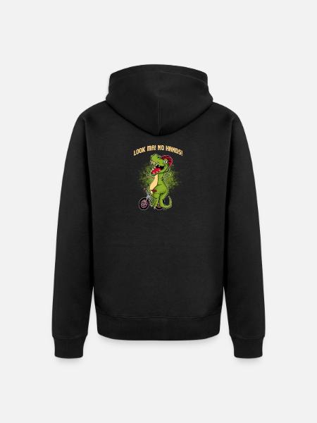 Schauen Sie ma kein Handdinosauriergeschenk - Unisex Premium Bio Zip Hoodie - Schwarz