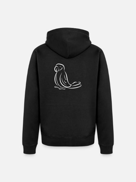 Parrot budgie parakeet silhouette gift - Unisex Premium Organic Zip Hoodie - black