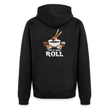 Sushi & Rice Funny food japanese gift - Unisex Premium Organic Zip Hoodie - black - Back - Nico (187cm)