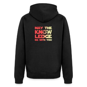 May the Force with you Geschenk Knowledge Wissen - Veste à capuche bio Premium Unisexe - noir - Dos - Nico (187cm)