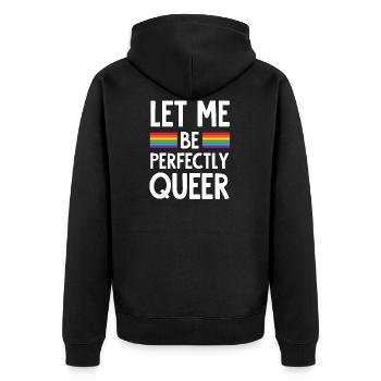 LGBT - Gay - Homosexuell - Gay Pride - Queer - Unisex Premium Bio Zip Hoodie - Schwarz - Hinten - Nico (187cm)
