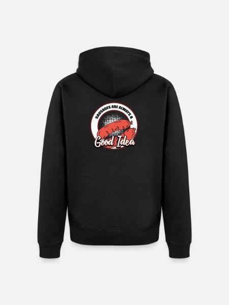 sausage - Unisex Premium Organic Zip Hoodie - black