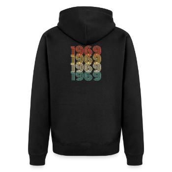 50e anniversaire Millésime Vintage 1969 Cadeau - Veste à capuche bio Premium Unisexe - noir - Dos - Nico (187cm)